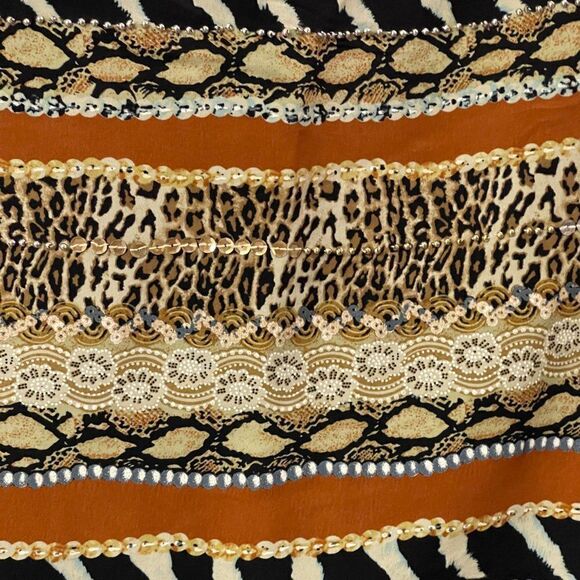 Silk Club Animal Print Sequin Pencil Skirt 4 - Picture 3 of 10